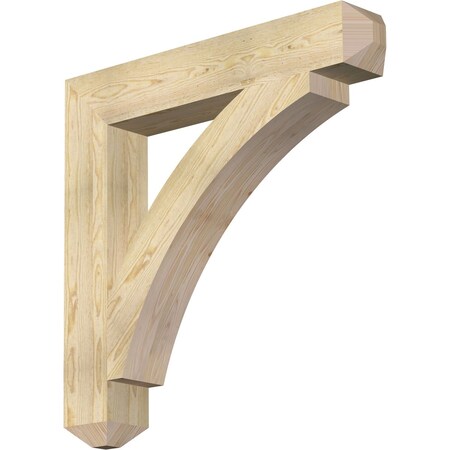 Ekena Millwork Thorton Craftsman Rough Sawn Bracket, Douglas Fir, 6"W x 38"D x 38"H BKT06X38X38THR04RDF